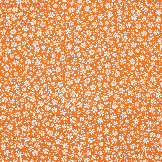 Viscose Poplin Stretch - Small Flowers - Oranje