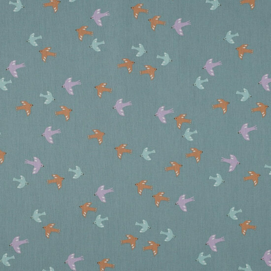 Poplin - Birds and Butterflies - Donker Munt