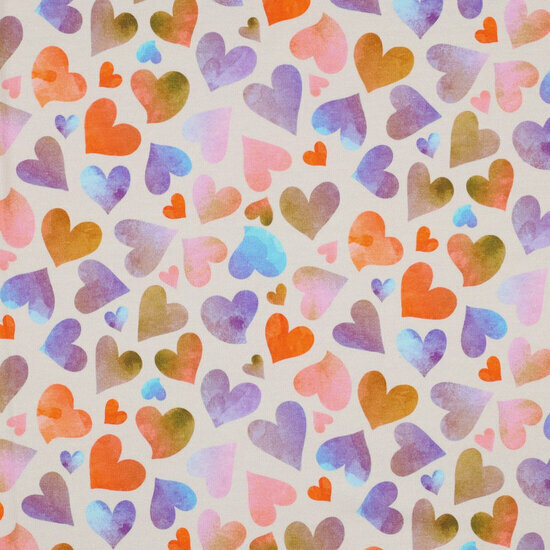 French Terry - Hearts - Lichtroze