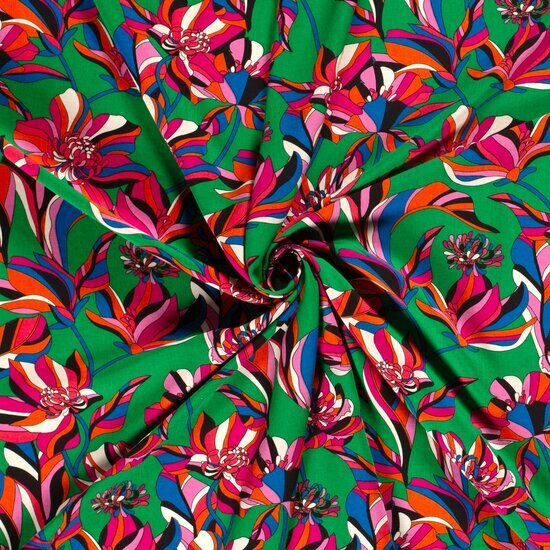 Viscose - Bloemen - Groen