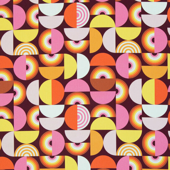 Canvas - Geometric Pattern - Bordeaux