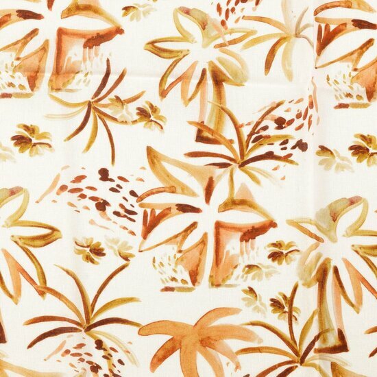 Viscose - Linnenlook Palmbomen - Bruin