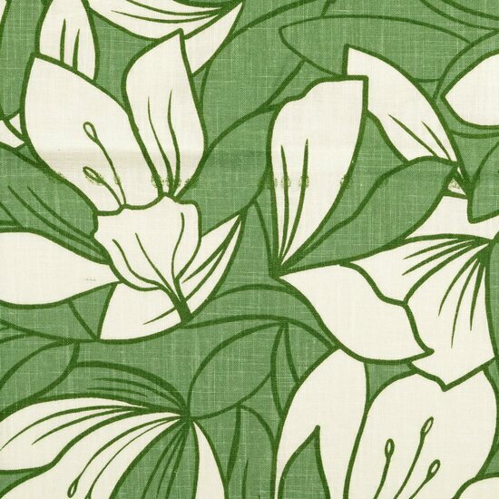 Linnen Katoen - Bloemen - Groen