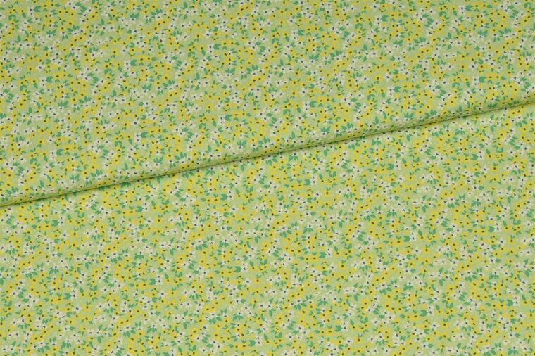 Viscose - Little Flowers - Groen