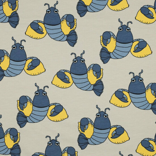 French Terry - Cool Lobsters - Beige