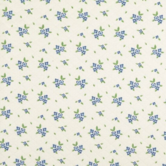 Sweat - Quilted Little Flowers - Blauw-Ecru
