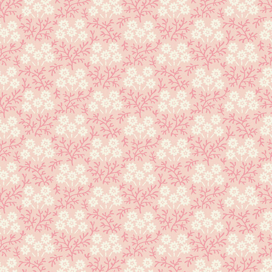 Katoen - Pink Trailing Flowervine - Roze