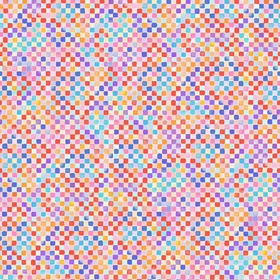 Katoen - Orange - Multi Mosaic - Multicolor