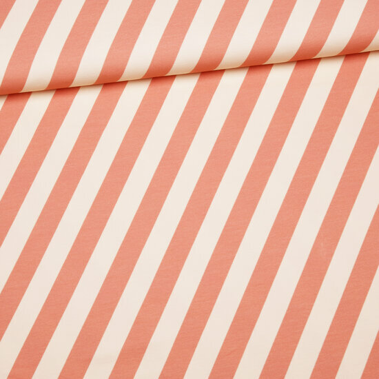French Terry - Pink Turn - Lichtgeel-Oudroze