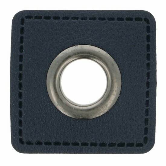 Nestels op blauw skai-leer - 8mm - Oudzilver