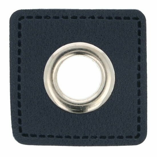 Nestels op blauw skai-leer - 8mm - Zilver