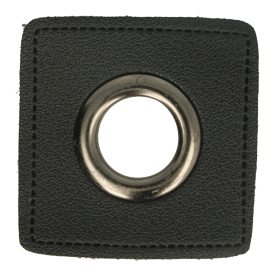 Nestels op zwart skai-leer - 8mm - Oudzilver