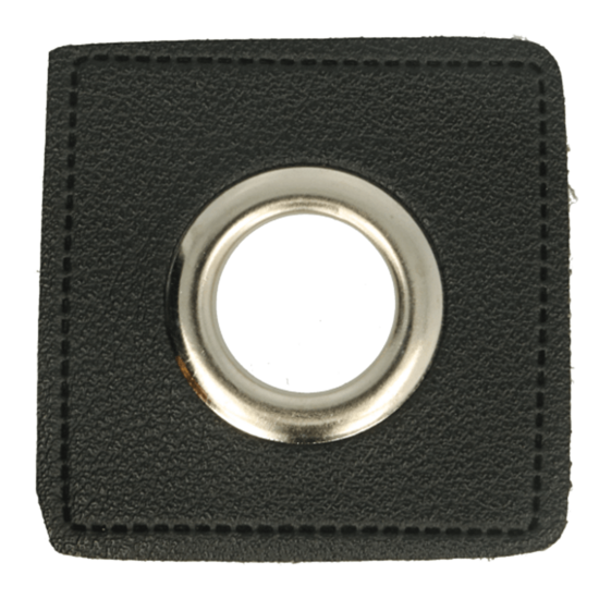 Nestels op zwart skai-leer - 8mm - Zilver