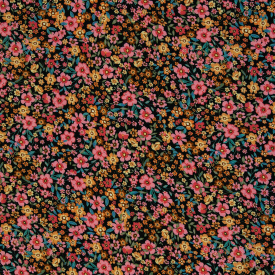 Viscose - Little Flowers - Zwart