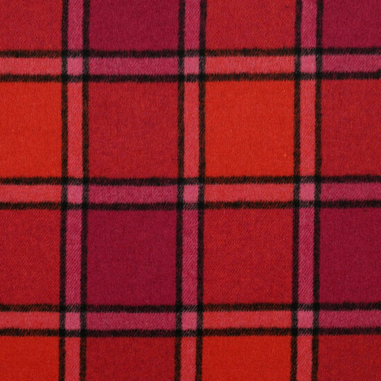 Mantelstof - Check - Cerise