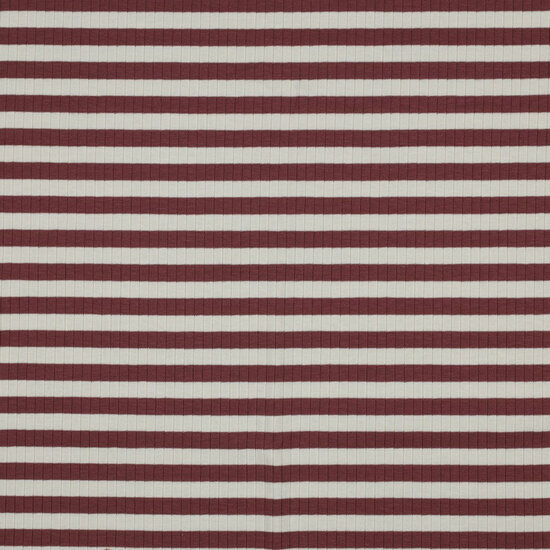 Rib Jersey - Stripe - Dark Blush