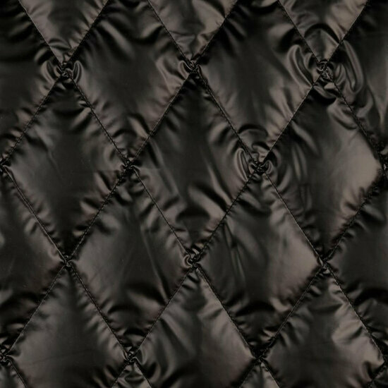 Matelass&eacute; - Uni Quilted - Zwart