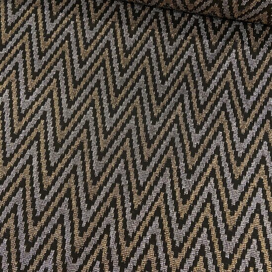 Jacquard Jersey - Zigzag Glitter - Zwart