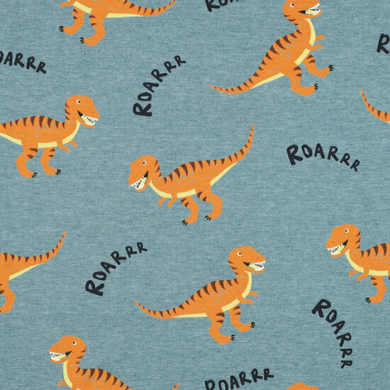 Jersey - Dinosaurs - Gemeleerd Rookblauw