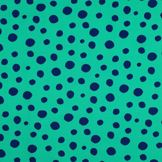 Poplin - Bolletjes - Groen