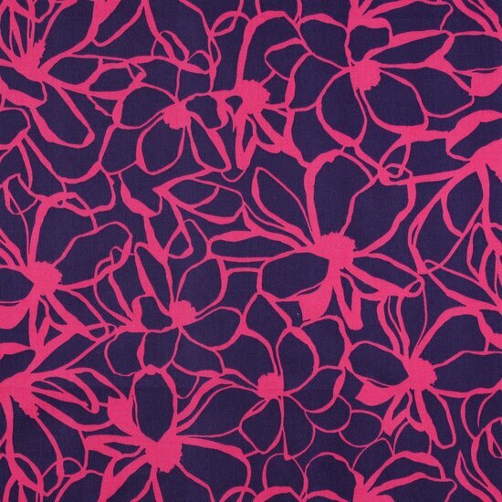 Katoen Satijn - Magnolia - Donkerpaars