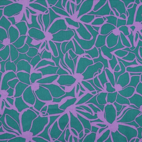 Katoen Satijn - Magnolia - Petrol