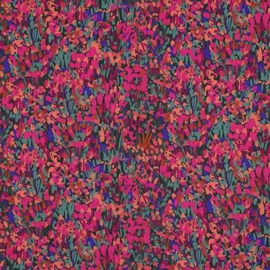 Ecovero Viscose - Colorful Garden - Donkergroen