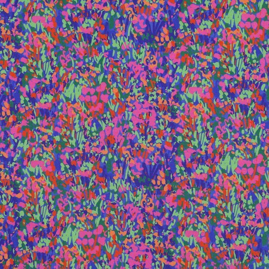 Ecovero Viscose - Colorful Garden - Kobalt