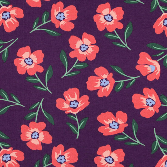 Soft Sweat - Flowers - Paars