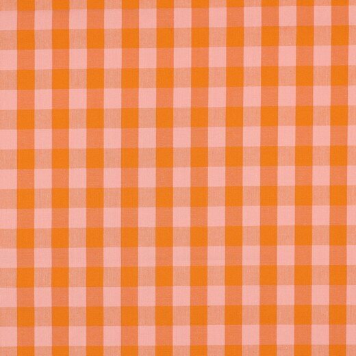 Katoen - Yarn Dyed Checks - Oranje-Zalm
