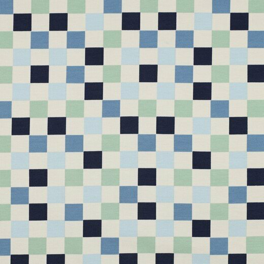 Jersey - Blocks and Whales - Blauw-Groen-Ecru