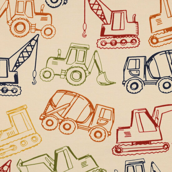 French Terry - Work Vehicles - Sand