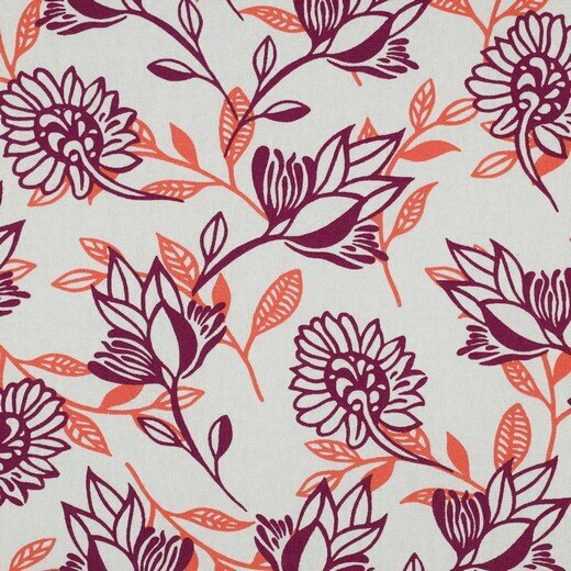 Viscose Linnen - Flowers - Wit