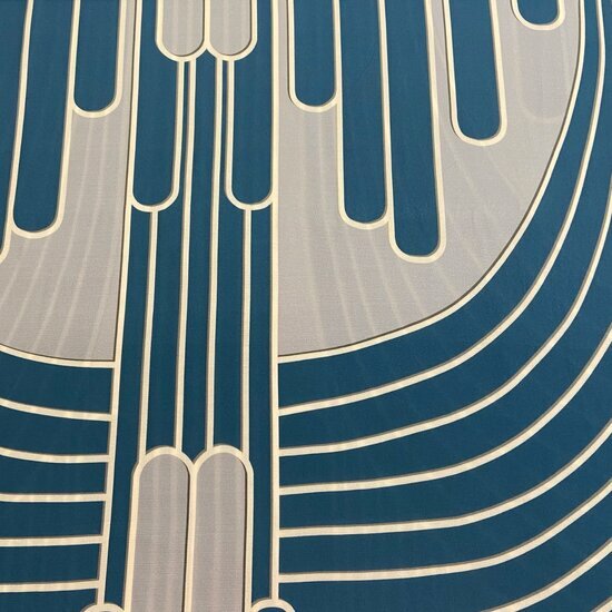 Viscose Crepe - When Art Deco Meets Fashion - Blauw