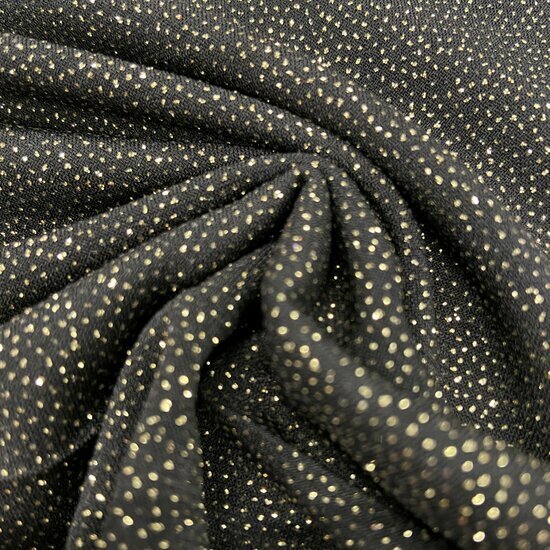 Jersey - Uni Glitter - Black-Gold