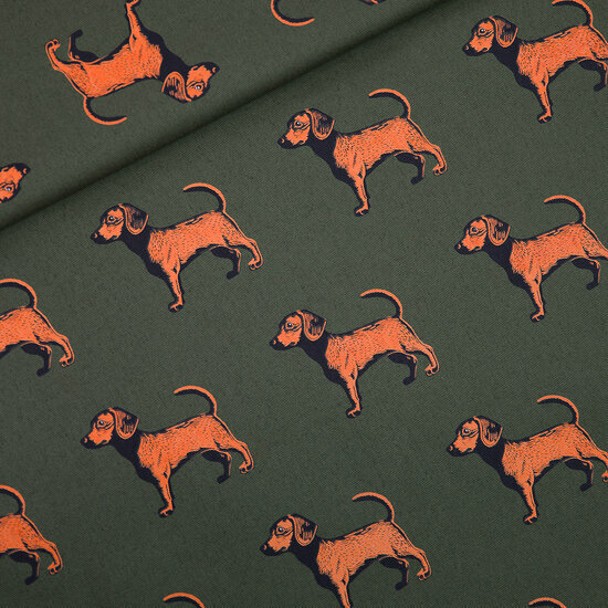 Canvas Gabardine Twill - Doggies - Bosgroen
