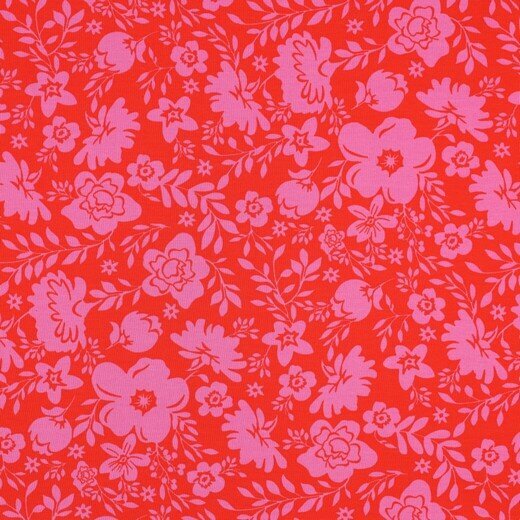 Jersey - Bloemen - Rood