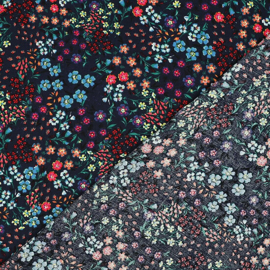 Viscose - Little Flowers - Navy