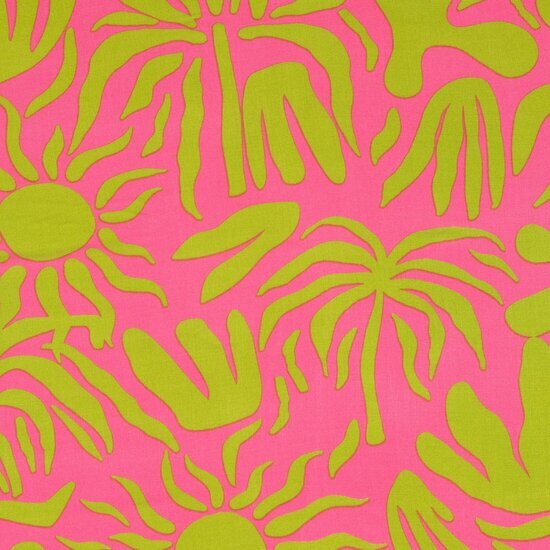 Viscose - Sun and Palmtrees - Roze