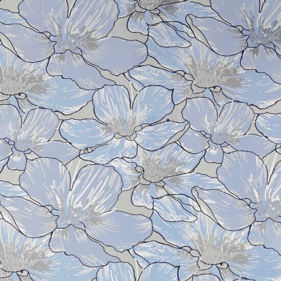 Jacquard - Bloemen - Blauw