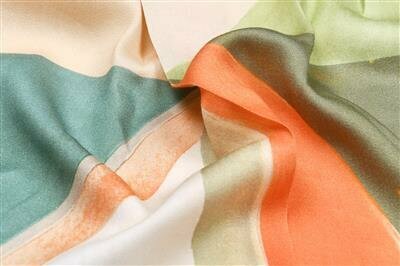 Viscose - Geometric - Zalm-Oranje-Groen