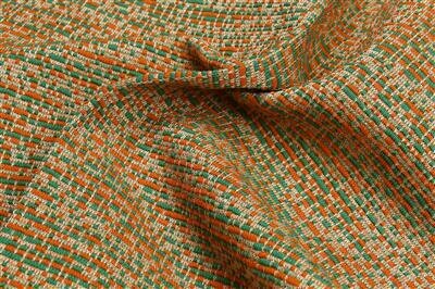 Jacquard Stretch - Lines - Oranje-Groen