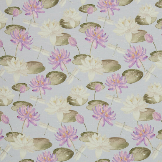 Viscose Jersey - Water lilies - Lavendel