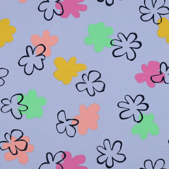 Jersey - Flowers - Lavendel