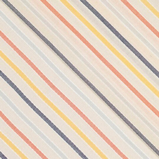 Katoen Viscose - Colorful Stripes - Ecru