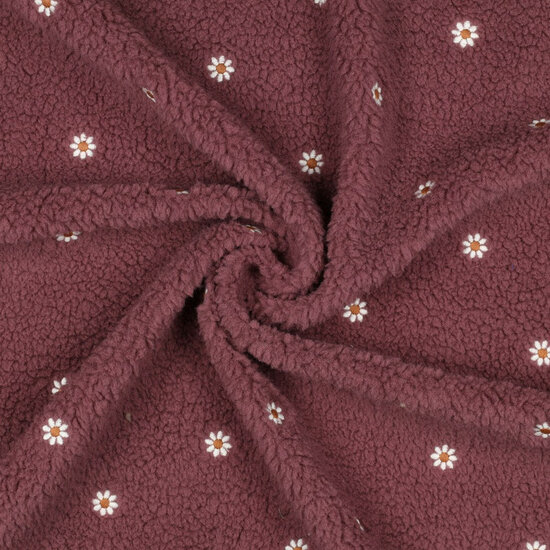 Teddy - Embroidery Flowers - Aubergine