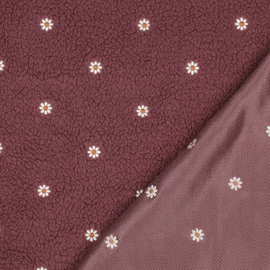Teddy - Embroidery Flowers - Aubergine
