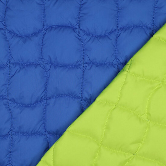 Matelassé - Uni Double Face - Blauw-Lime