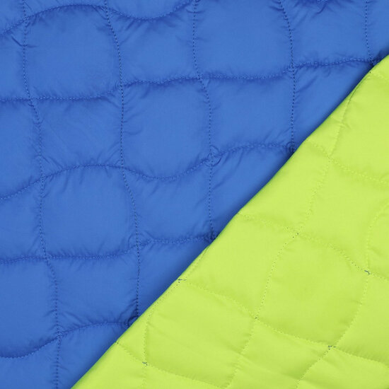 Matelassé - Uni Double Face - Blauw-Lime