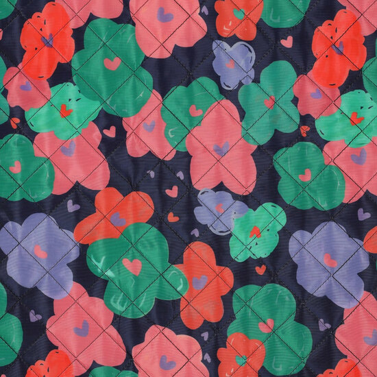 Matelass&eacute; - Flowers - Navy